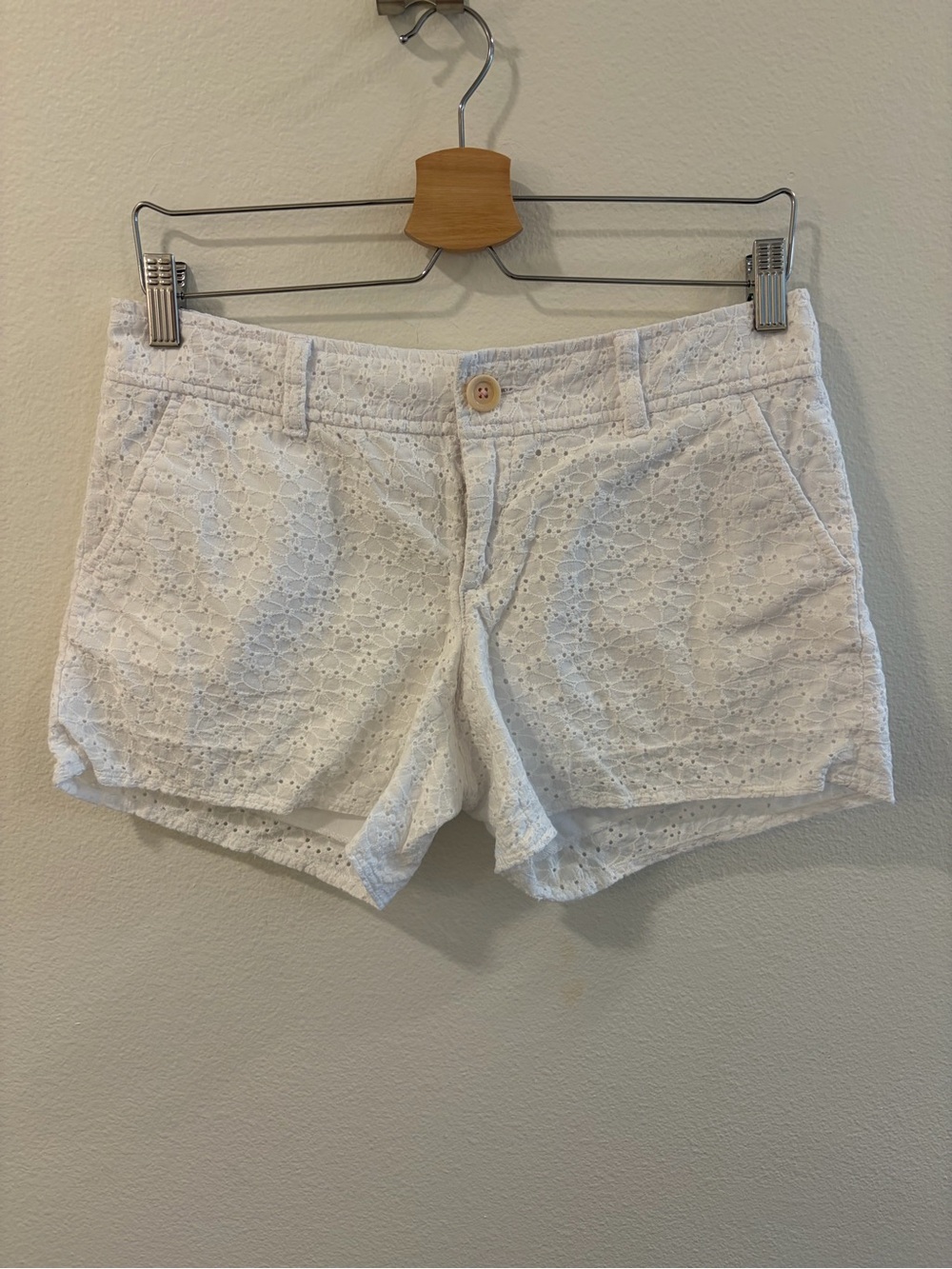 Lilly Pulitzer White Eyelet Cotton Walsh Shorts